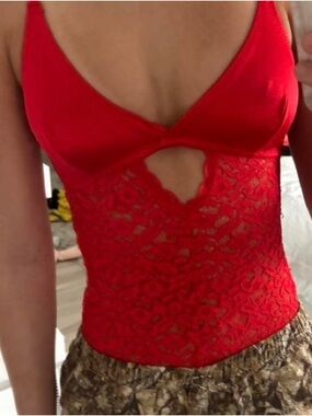 Forever 21 Red Lace Bustier Camisole